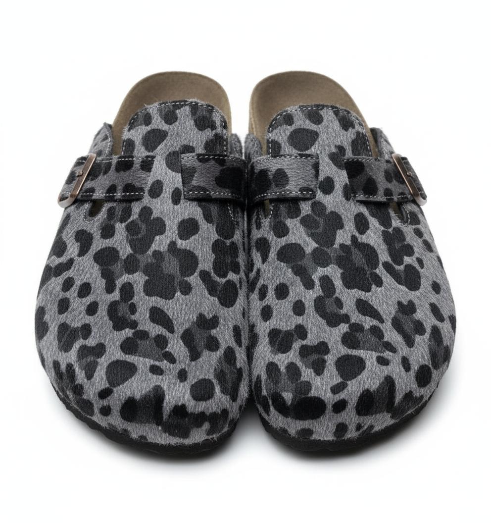 Birkenstock Boston Dark Grey Leopard